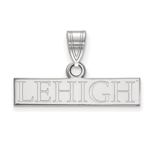 10K White Gold Logoart Lehigh University Small Bar Pendant