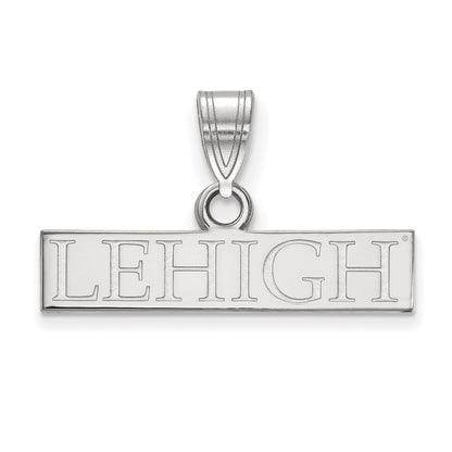 14K White Gold Logoart Lehigh University Small Bar Pendant