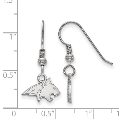 Sterling Silver Rhodium Plated Logoart Montana State University Bobcat Extra Small Dangle Wire Earrings
