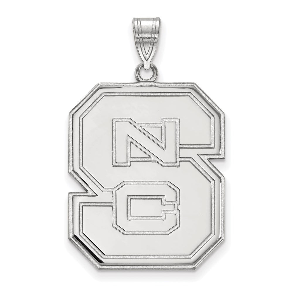 14K White Gold Logoart North Carolina State University N C S Extra Large Pendant
