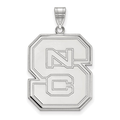 Sterling Silver Rhodium Plated Logoart North Carolina State University N C S Extra Large Pendant