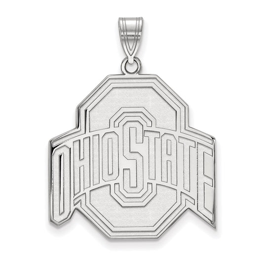 Sterling Silver Rhodium Plated Logoart The Ohio State University Extra Large Pendant