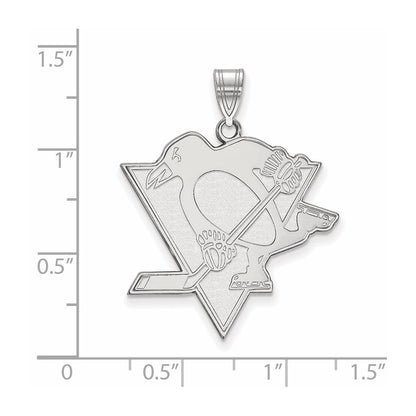 14K White Gold Pittsburgh Penguins Extra Large Pendant