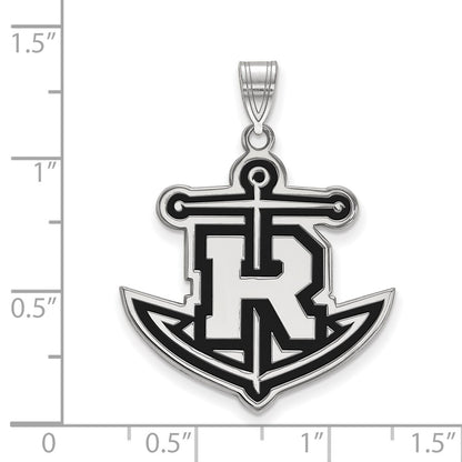 Sterling Silver Rhodium Plated Logoart Rollins College Anchor Extra Large Enameled Pendant