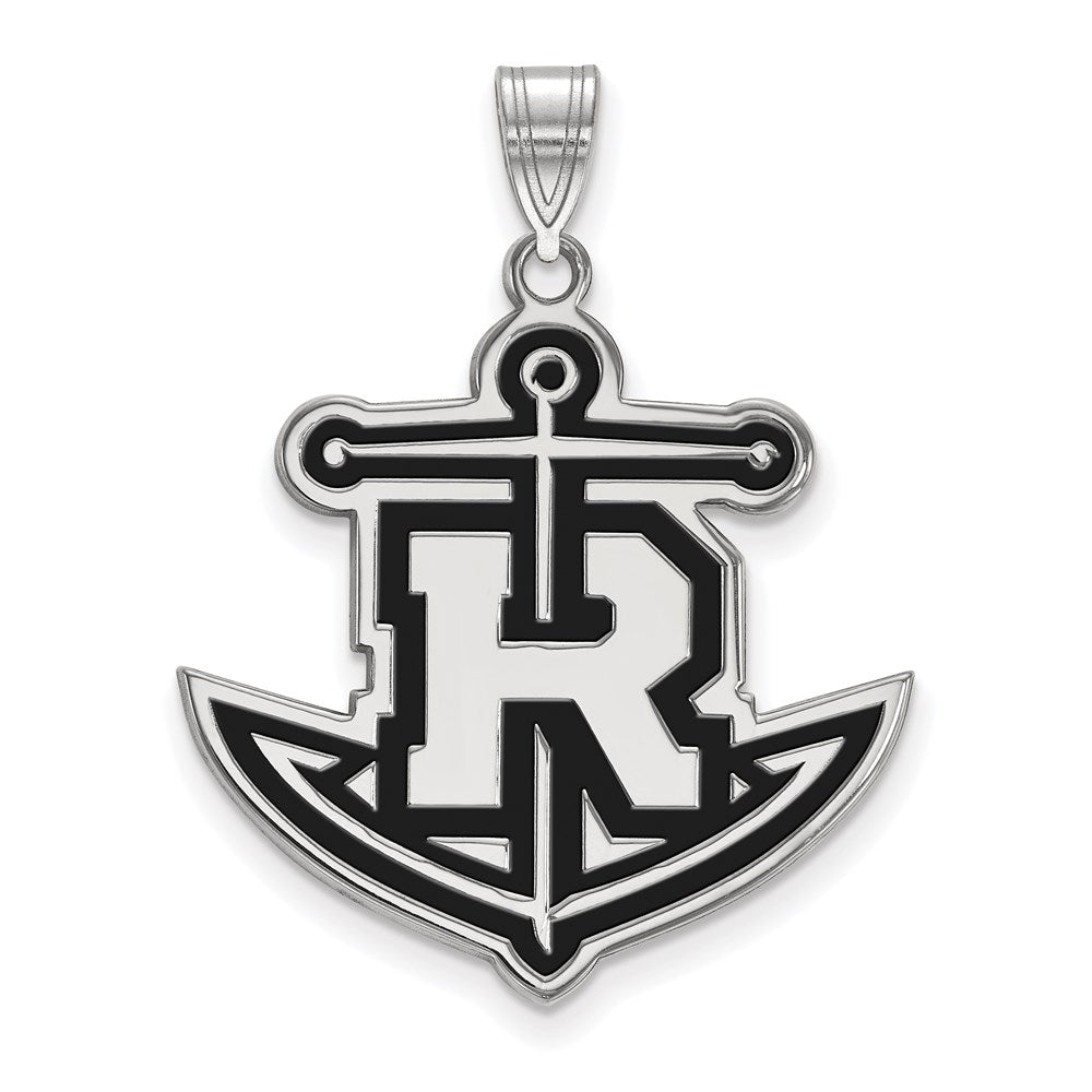 Sterling Silver Rhodium Plated Logoart Rollins College Anchor Extra Large Enameled Pendant