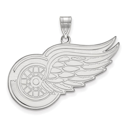 14K White Gold Nhl Logoart Detroit Red Wings Extra Large Pendant
