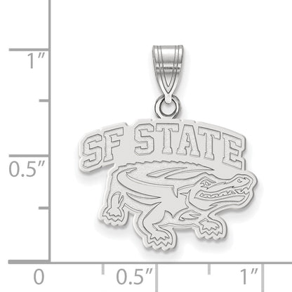 Sterling Silver Rhodium Plated Logoart San Francisco State University Medium Pendant