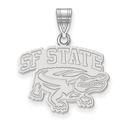 Sterling Silver Rhodium Plated Logoart San Francisco State University Medium Pendant