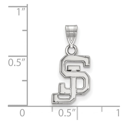 10K White Gold Logoart San Jose State University S J Small Pendant