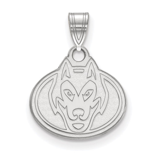 Sterling Silver Rhodium Plated Logoart St. Cloud State University Husky Small Pendant