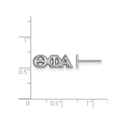 Sterling Silver Rhodium Plated Logoart Theta Phi Alpha Sorority Greek Letters Extra Small Post Earrings