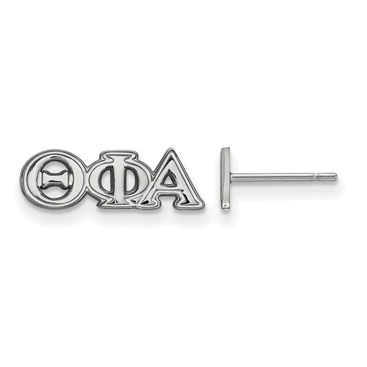 Sterling Silver Rhodium Plated Logoart Theta Phi Alpha Sorority Greek Letters Extra Small Post Earrings