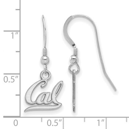 Sterling Silver Rhodium Plated Logoart University Of California Berkeley Extra Small Dangle Wire Earrings
