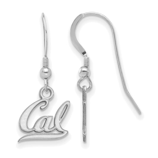 Sterling Silver Rhodium Plated Logoart University Of California Berkeley Extra Small Dangle Wire Earrings