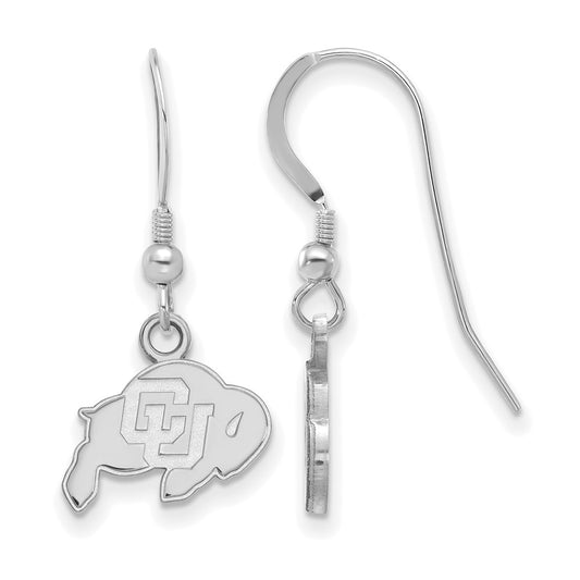 Sterling Silver Rhodium Plated Logoart University Of Colorado Buffalo Extra Small Dangle Wire Earrings