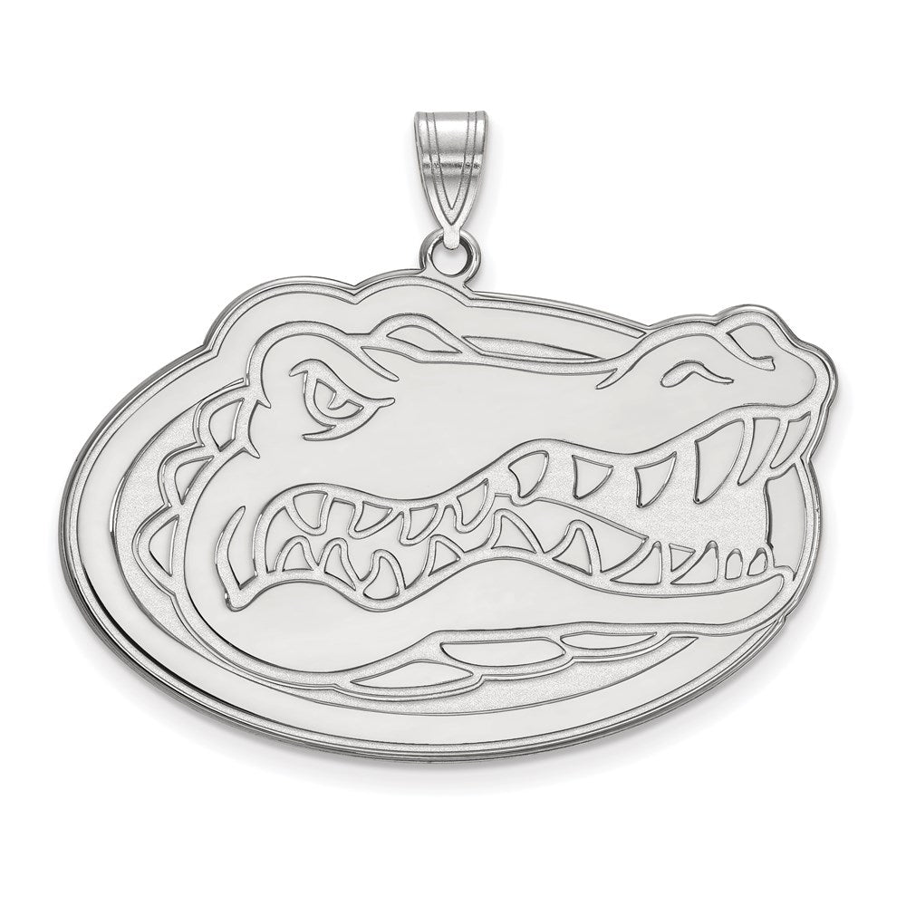 10K White Gold Logoart University Of Florida Gator Extra Large Pendant
