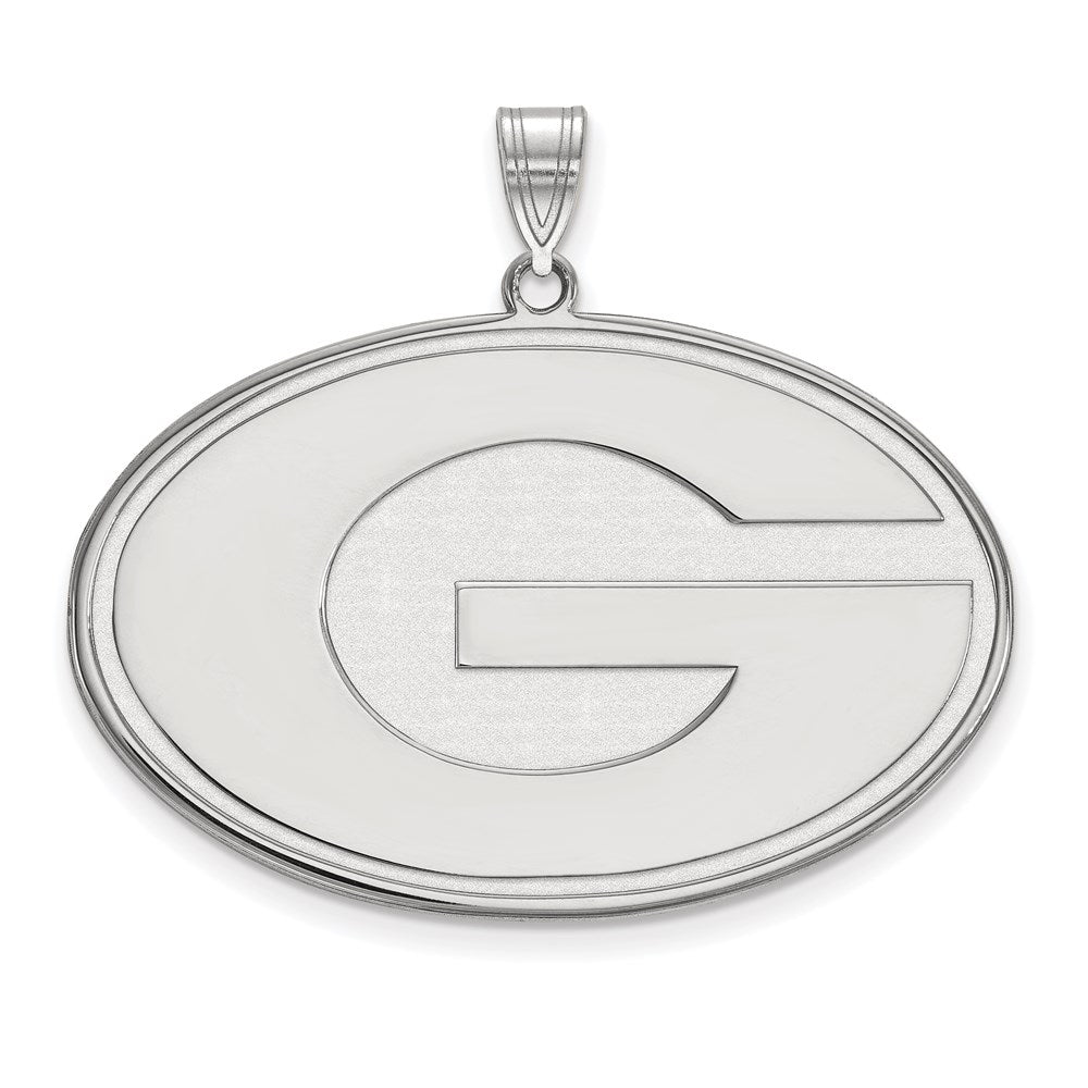 14K White Gold Logoart University Of Georgia Letter G Extra Large Pendant