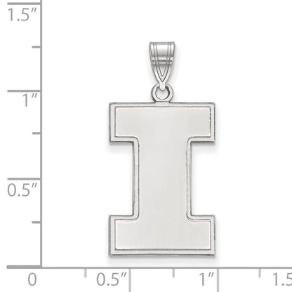 14K White Gold Logoart University Of Illinois Letter I Extra Large Pendant