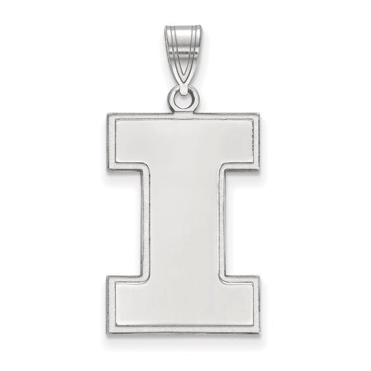 14K White Gold Logoart University Of Illinois Letter I Extra Large Pendant