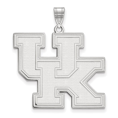 Sterling Silver Rhodium Plated Logoart University Of Kentucky U K Extra Large Pendant