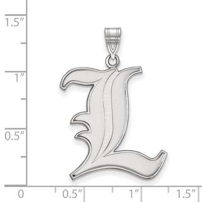 14K White Gold Logoart University Of Louisville Letter L Extra Large Pendant