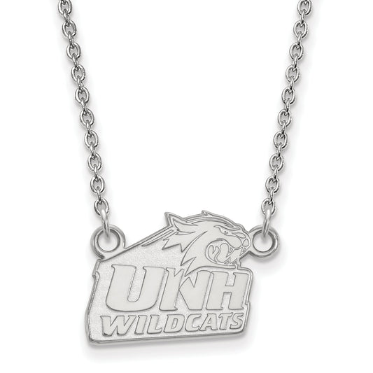 Sterling Silver Rhodium Plated Logoart University Of New Hampshire Small Pendant 18 Inch Necklace