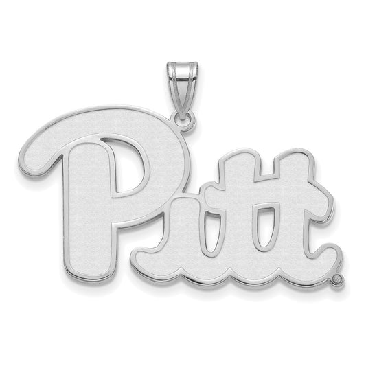 Sterling Silver Rhodium Plated Logoart University Of Pittsburgh Extra Large Pendant