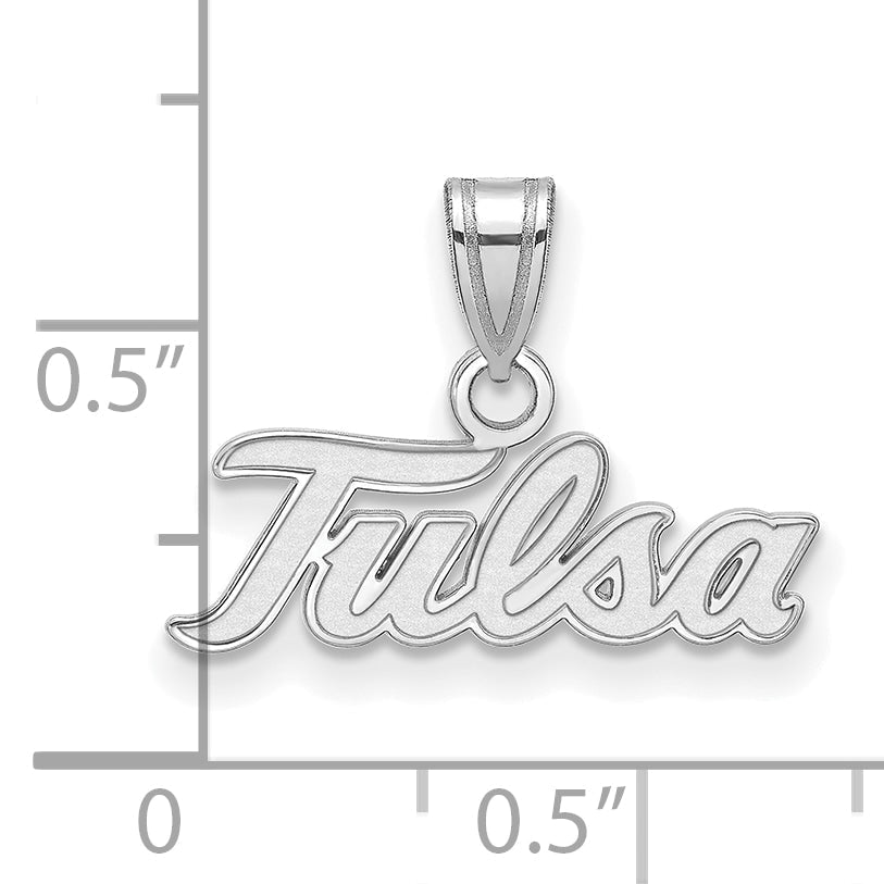 Sterling Silver Rhodium Plated Logoart University Of Tulsa T U Small Pendant