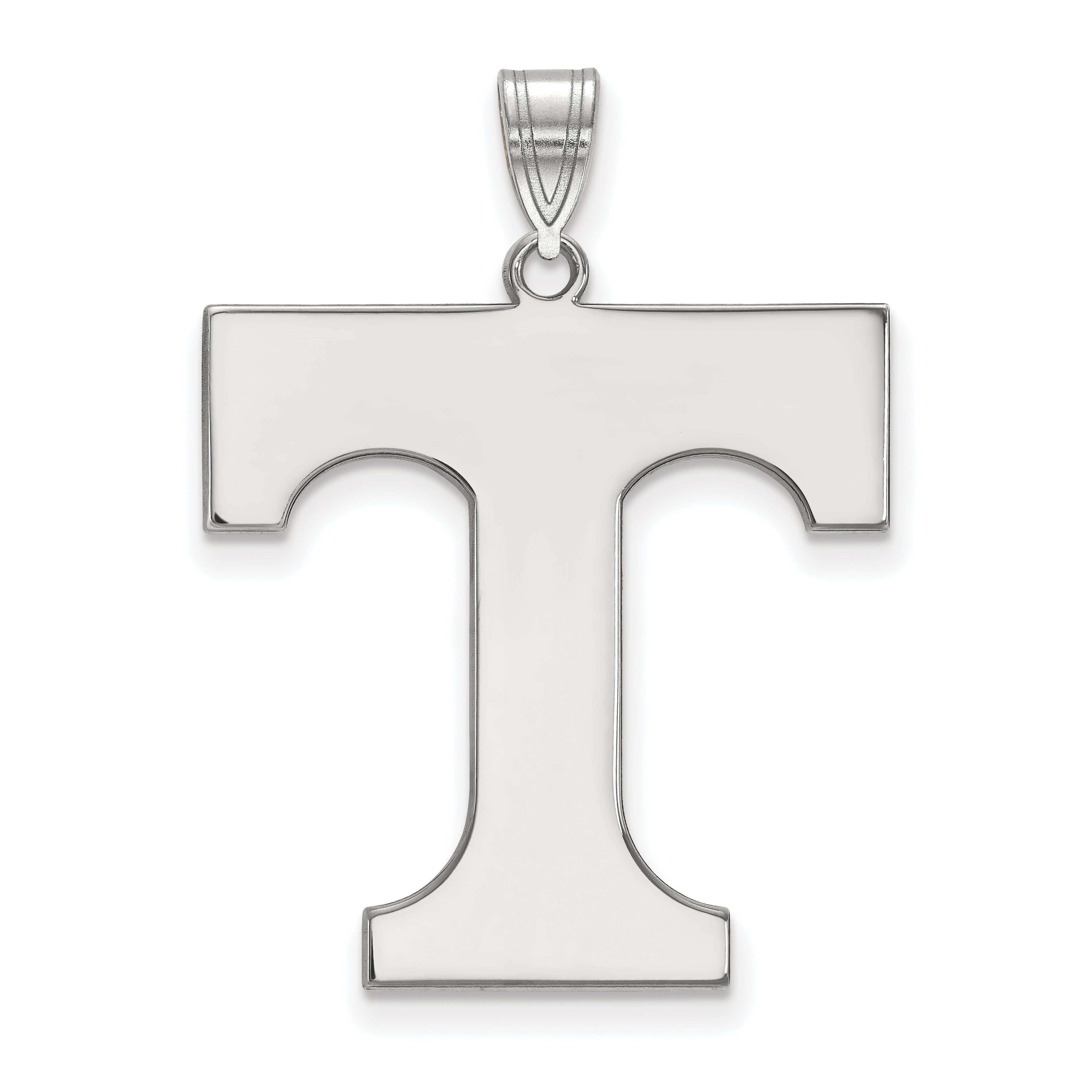 Sterling Silver Rhodium Plated Logoart University Of Tennessee Letter T Extra Large Pendant