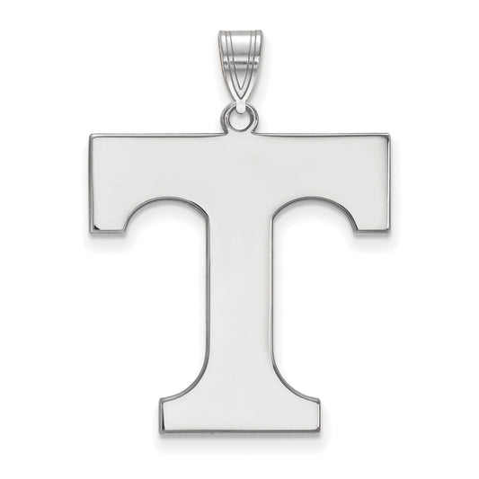 Sterling Silver Rhodium Plated Logoart University Of Tennessee Letter T Extra Large Pendant