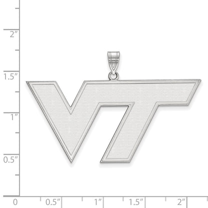 14K White Gold Logoart Virginia Tech V T Extra Large Pendant