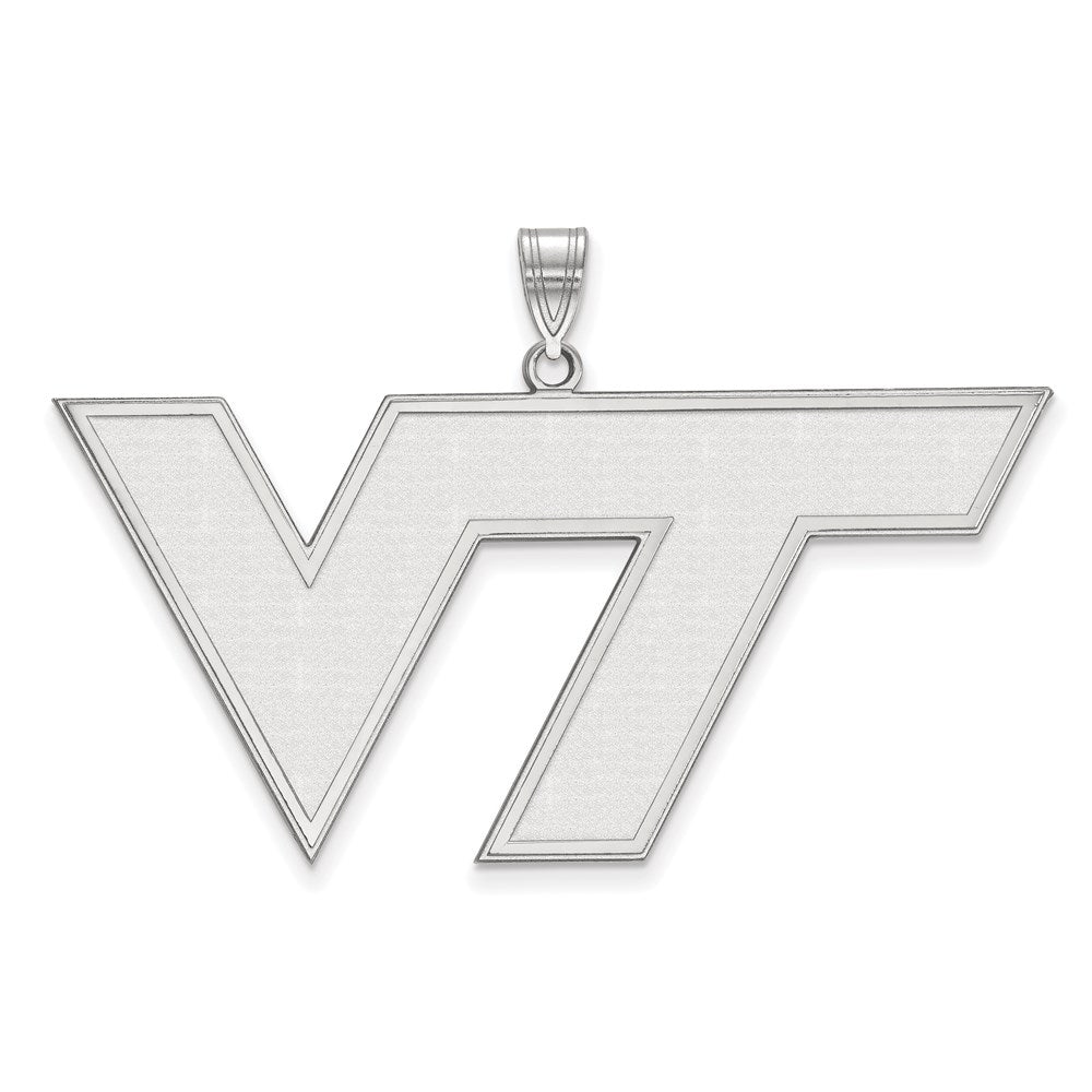 14K White Gold Logoart Virginia Tech V T Extra Large Pendant