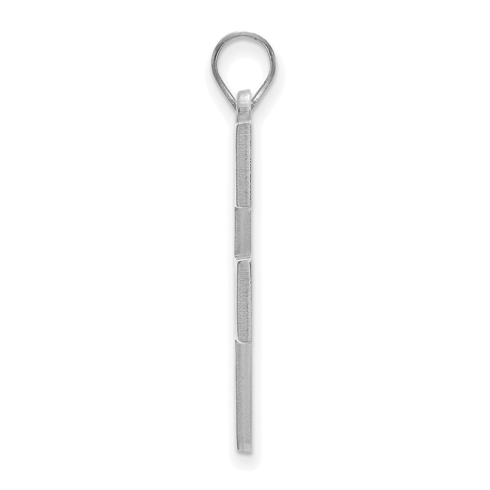 Sterling Silver Rhodium Plated Logoart West Virginia University W V Extra Large Pendant