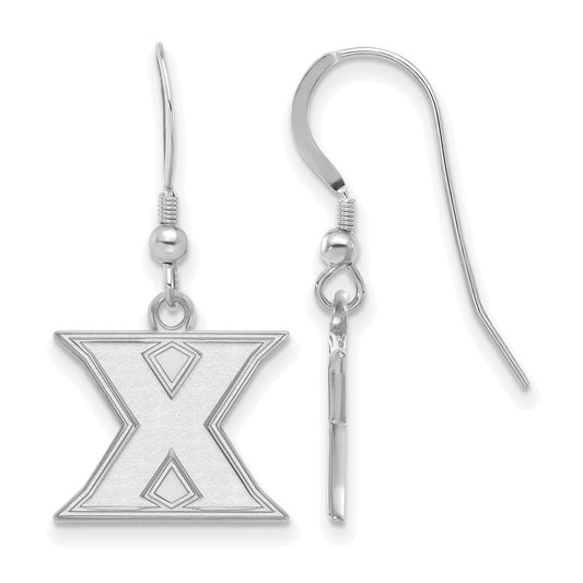 Sterling Silver Rhodium Plated Logoart Xavier University Letter X Small Dangle Wire Earrings
