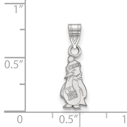 Sterling Silver Rhodium Plated Logoart Youngstown State University Penguin Small Pendant