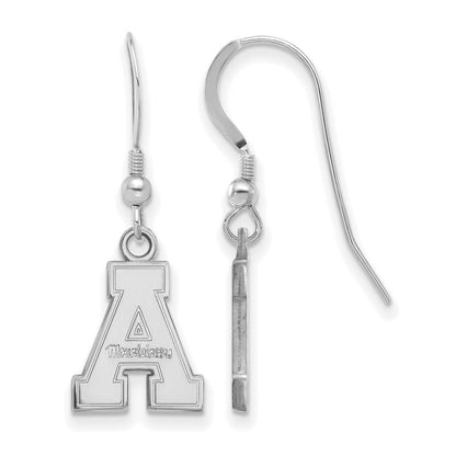 Sterling Silver Rhodium Plated Logoart Appalachian State University Small Dangle Wire Earrings