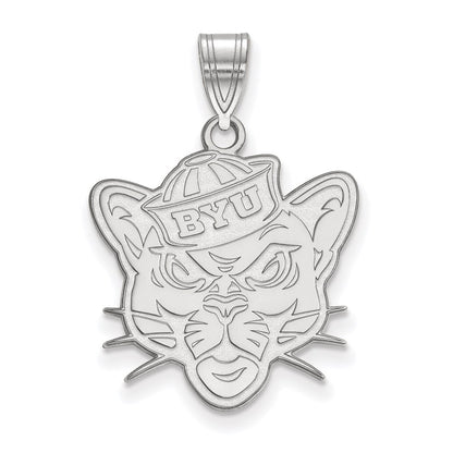 10K White Gold Logoart Brigham Young University Cougar Large Pendant