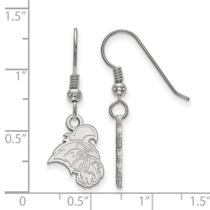 Sterling Silver Rhodium Plated Logoart Coastal Carolina University Chanticleer Small Dangle Wire Earrings