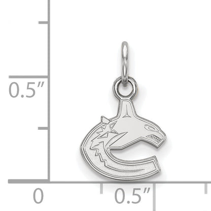 Sterling Silver Rhodium Plated Nhl Logoart Vancouver Canucks Extra Small Pendant