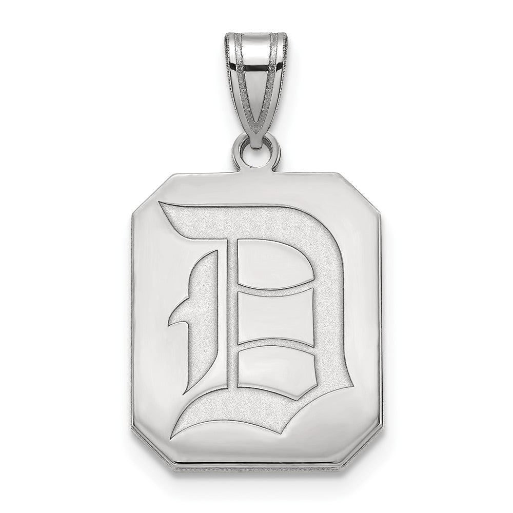 Sterling Silver Rhodium Plated Logoart Duquesne University Letter D Large Pendant