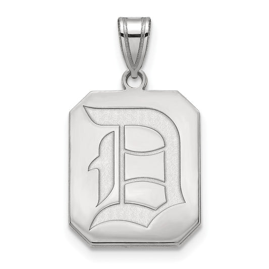 Sterling Silver Rhodium Plated Logoart Duquesne University Letter D Large Pendant