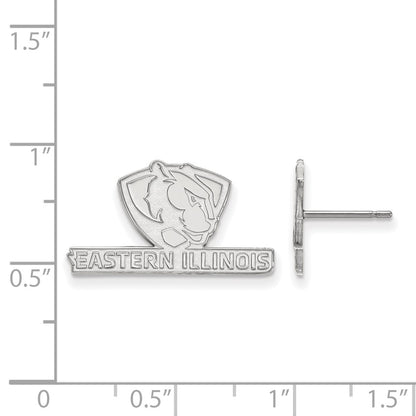14K White Gold Logoart Eastern Illinois University Small Post Earrings