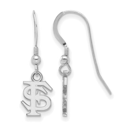 Sterling Silver Rhodium Plated Logoart Florida State University F S Extra Small Dangle Wire Earrings