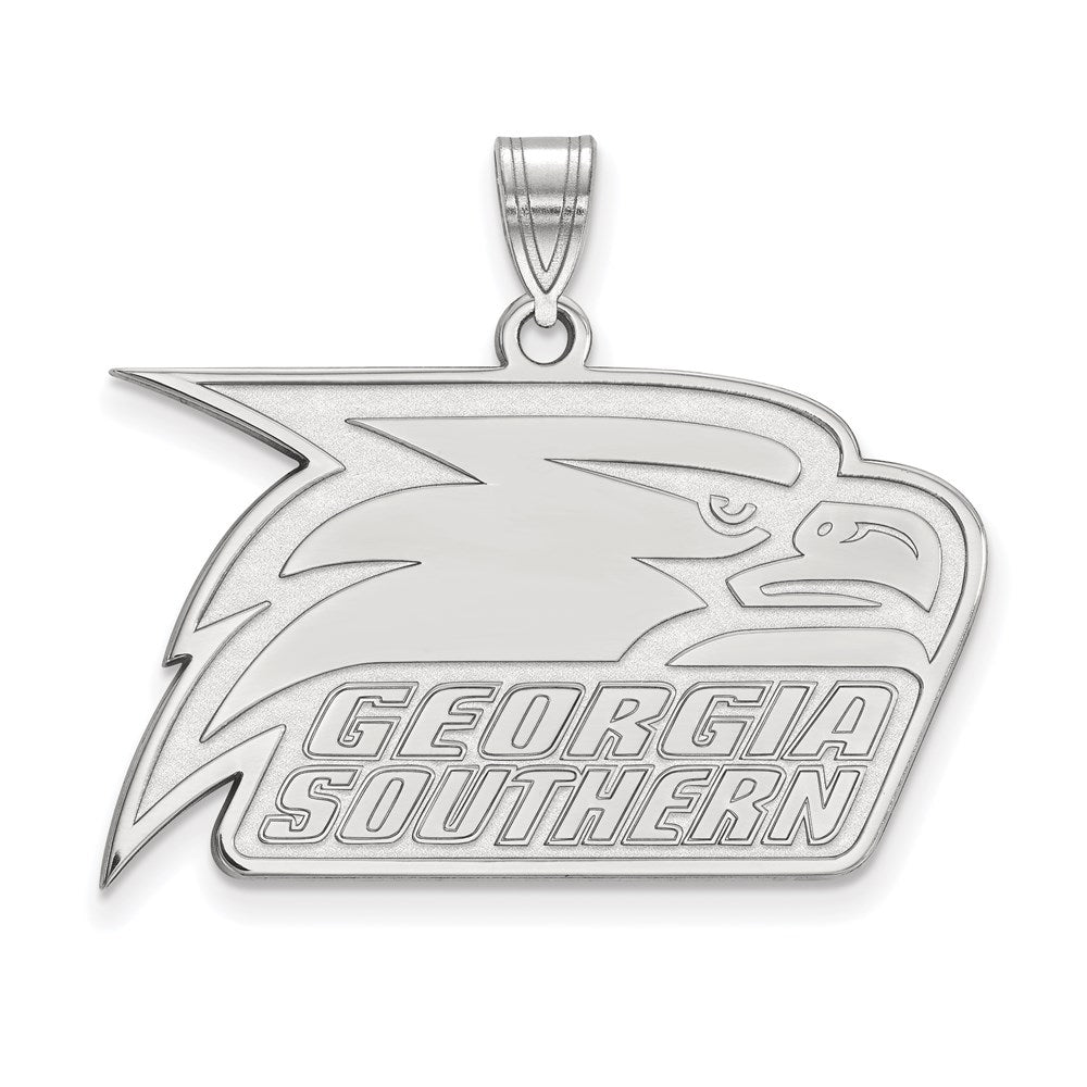 10K White Gold Logoart Georgia Southern University Eagle Large Pendant