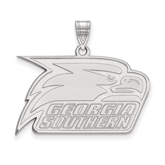 10K White Gold Logoart Georgia Southern University Eagle Large Pendant