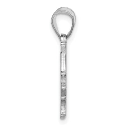 14K White Gold Logoart Indiana State University I S Large Pendant