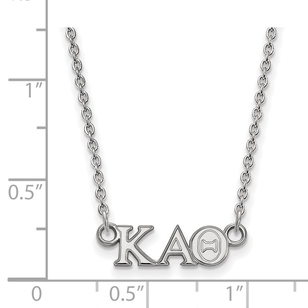 Sterling Silver Rhodium Plated Logoart Kappa Alpha Theta Sorority Greek Letters Extra Small Pendant 18 Inch Necklace