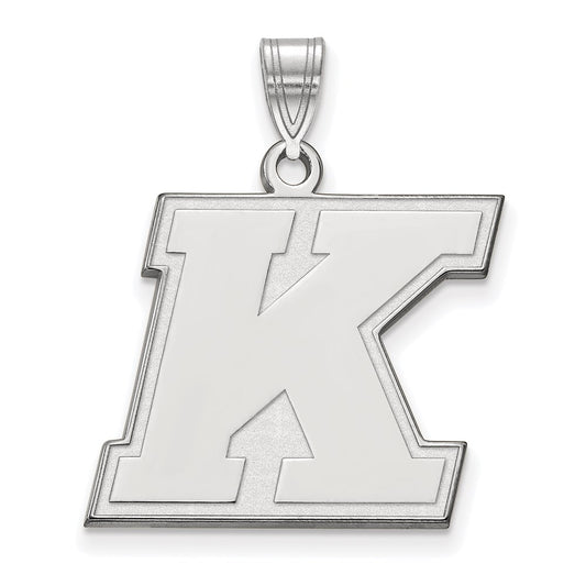 14K White Gold Logoart Kent State University Letter K Large Pendant