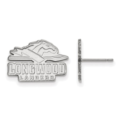 Sterling Silver Rhodium Plated Logoart Longwood University Lancers Small Post Earrings
