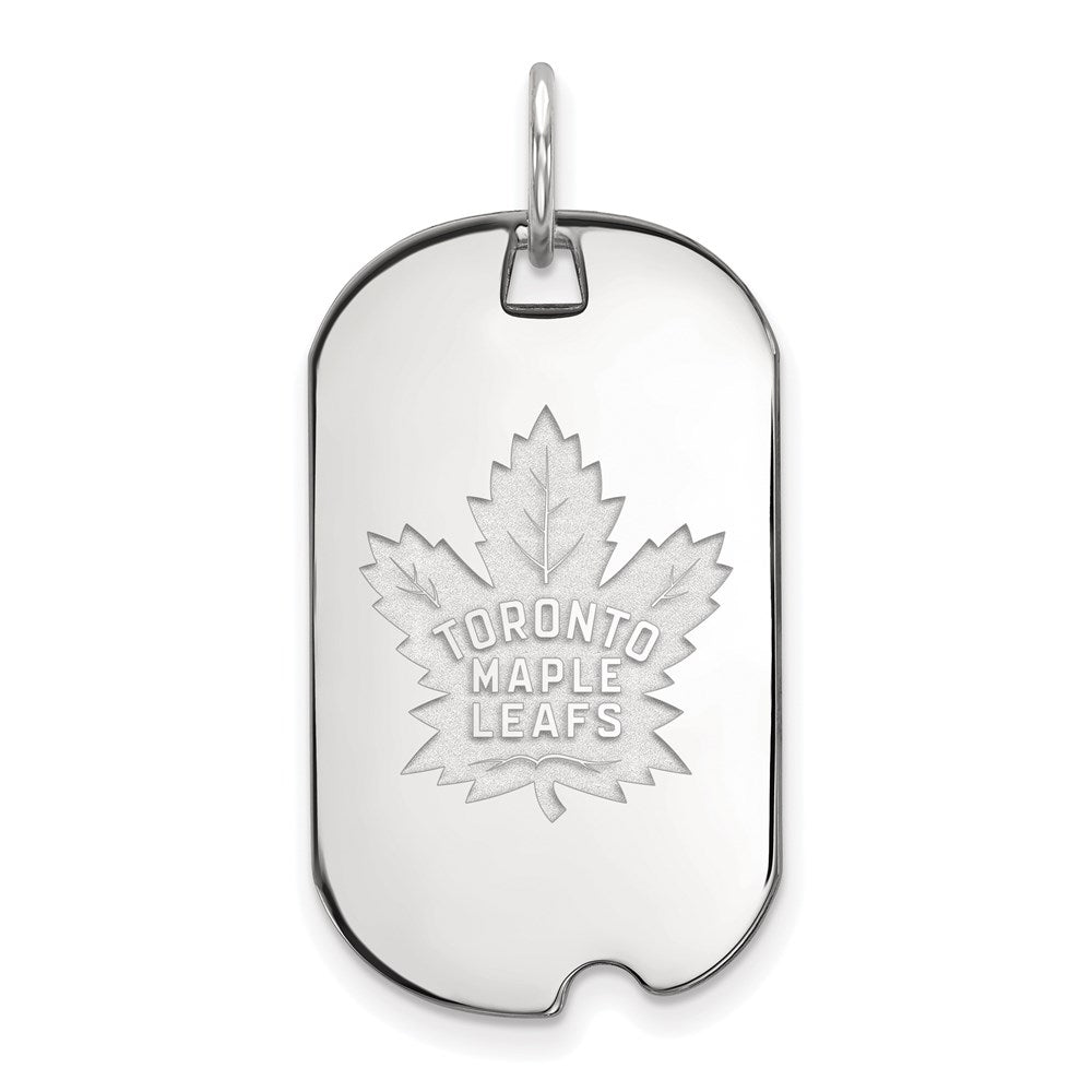 Sterling Silver Rhodium Plated Nhl Logoart Toronto Maple Leafs Small Dog Tag Pendant